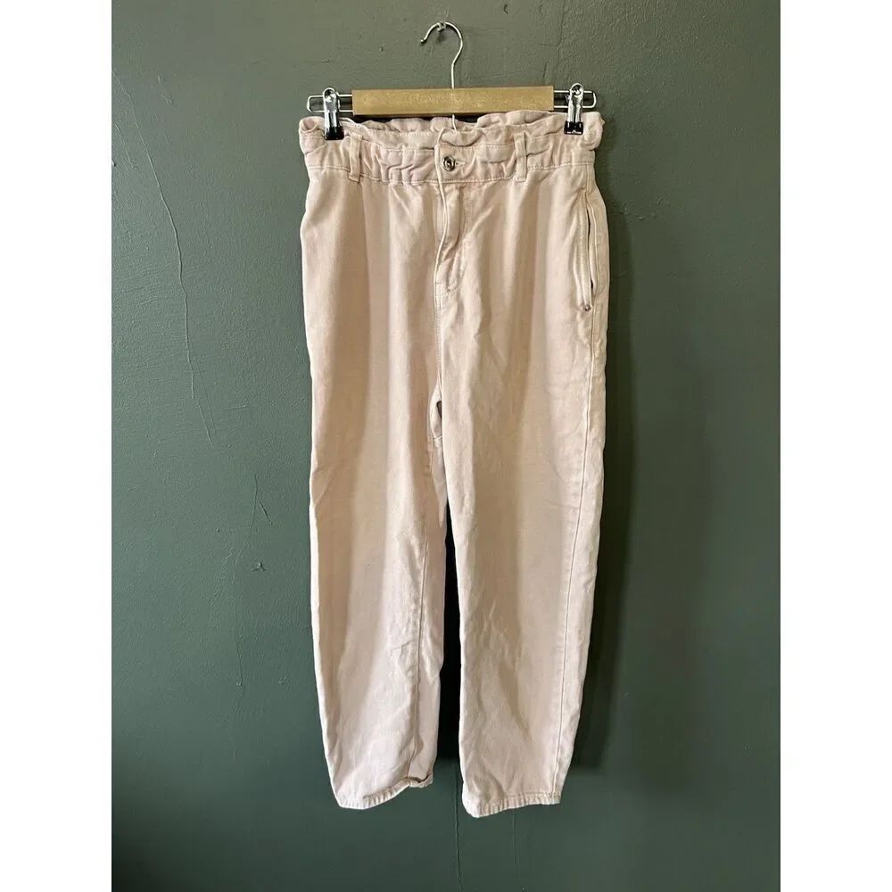 Zara Womens Pink Straight Leg Jogger Pants Size 4 Stretch Fit